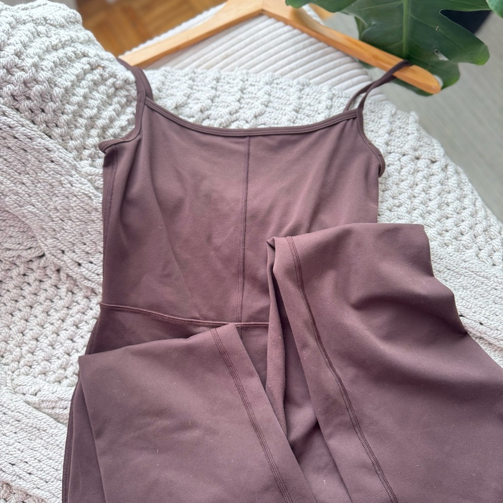 Aritzia Brown Spaghetti-Strap Jumpsuit